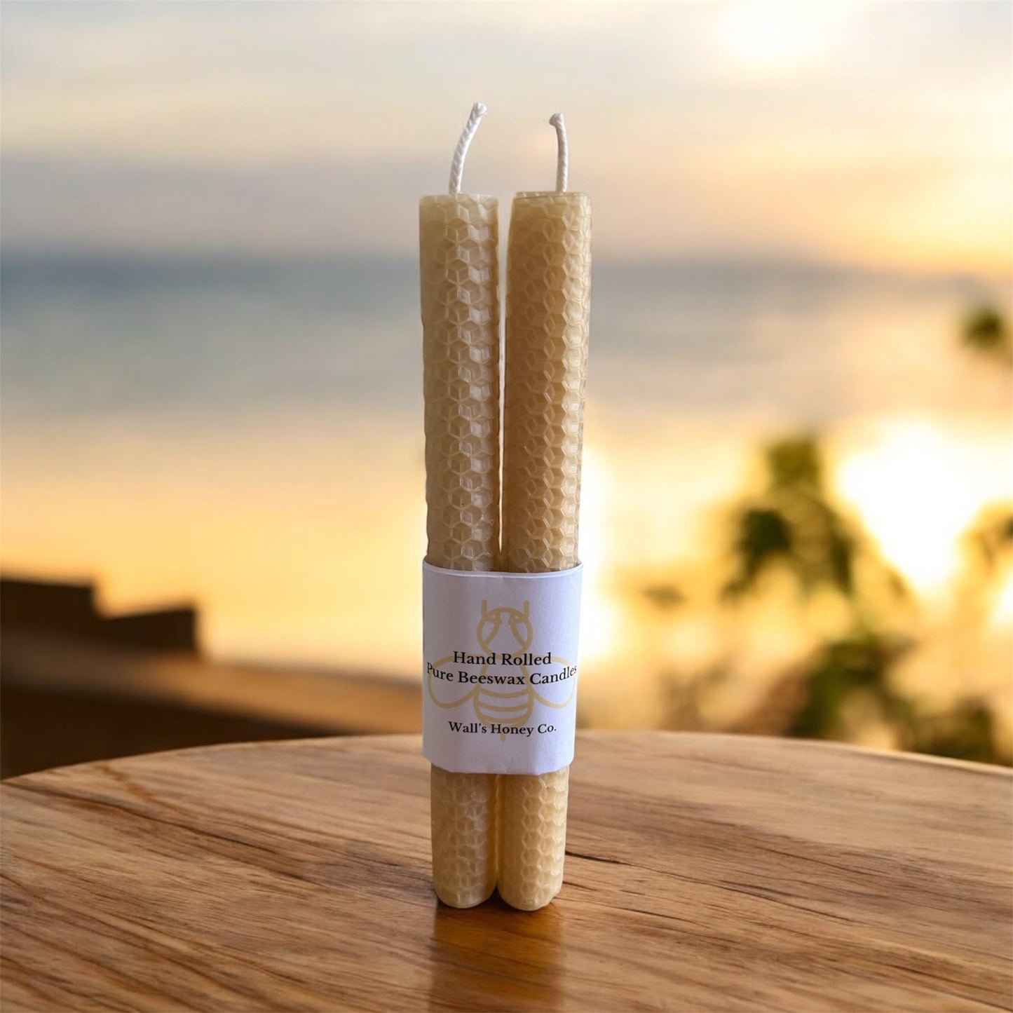 Artisan Hand Rolled Pure Beeswax Dinner Candles